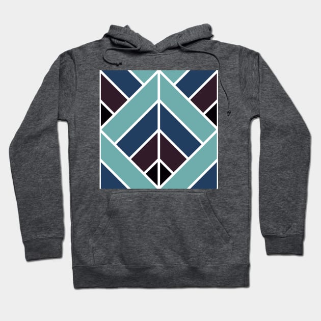 Geometric Pattern: Art Deco Diamond: Midnight Hoodie by Red Wolf